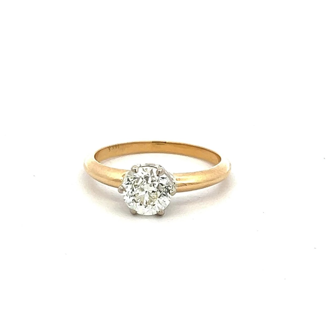 1.20 CARAT CIRCULAR BRILLIANT CUT DIAMOND 14K TWO TONE GOLD ENGAGEMENT RING (1 of 2)