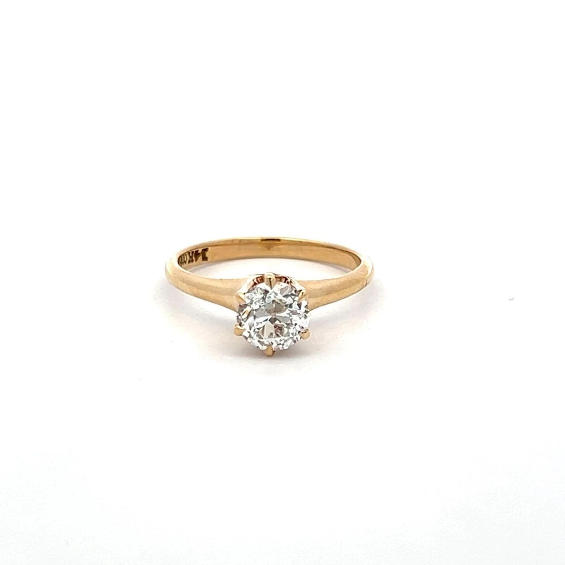 0.86 CARAT CIRCULAR BRILLIANT CUT DIAMOND 14K YELLOW GOLD ENGAGEMENT RING (1 of 2)