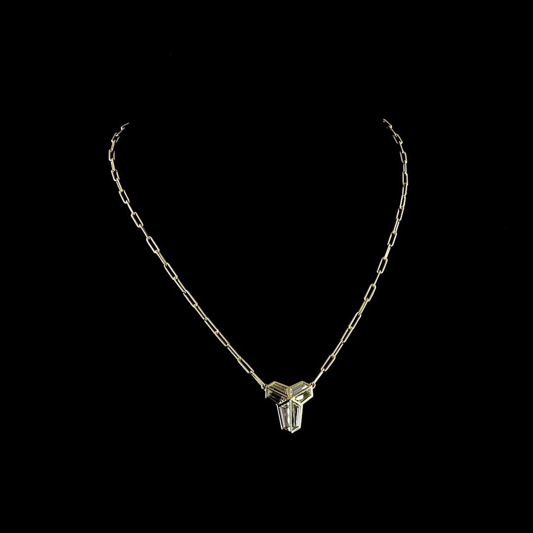 LAB-GROWN 3.13 CARAT E-VS1 DIAMOND 14K YELLOW GOLD PENDANT PENDANT (1 of 2)