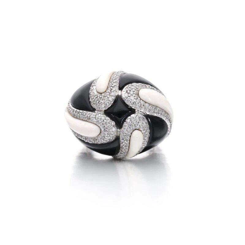 1.40 CARAT ROUND BRILLIANT I SI1 DIAMOND 18 KARAT WHITE GOLD COCKTAIL RING (1 of 2)