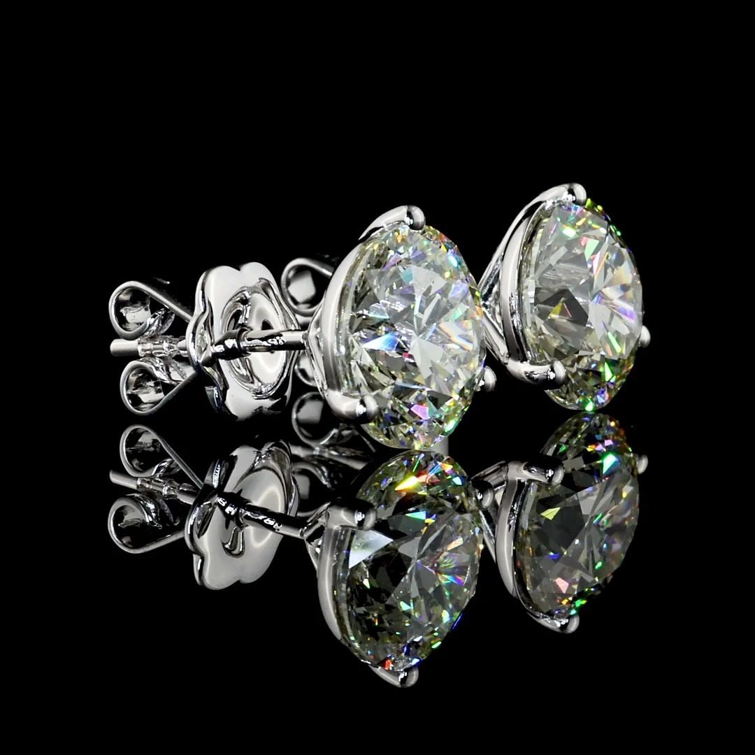 LAB-GROWN 5.71 CARAT ROUND J-VS1 DIAMOND 14K WHITE GOLD MARTINI EARRINGS (1 of 2)