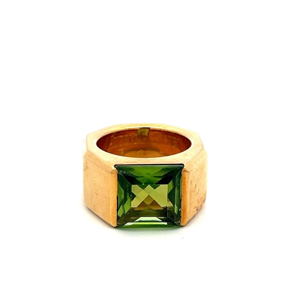 AUDEMARS PIGUET 6.00 CARAT EMERALD CUT 18 KARAT YELLOW GOLD COCKTAIL RING (1 of 2)