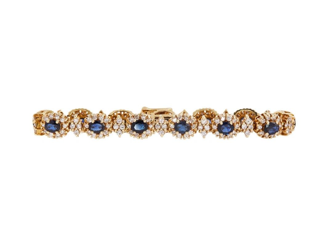 2.71 CARAT OVAL SHAPE SAPPHIRE 14K YELLOW GOLD GEMSTONE BRACELET (1 of 2)