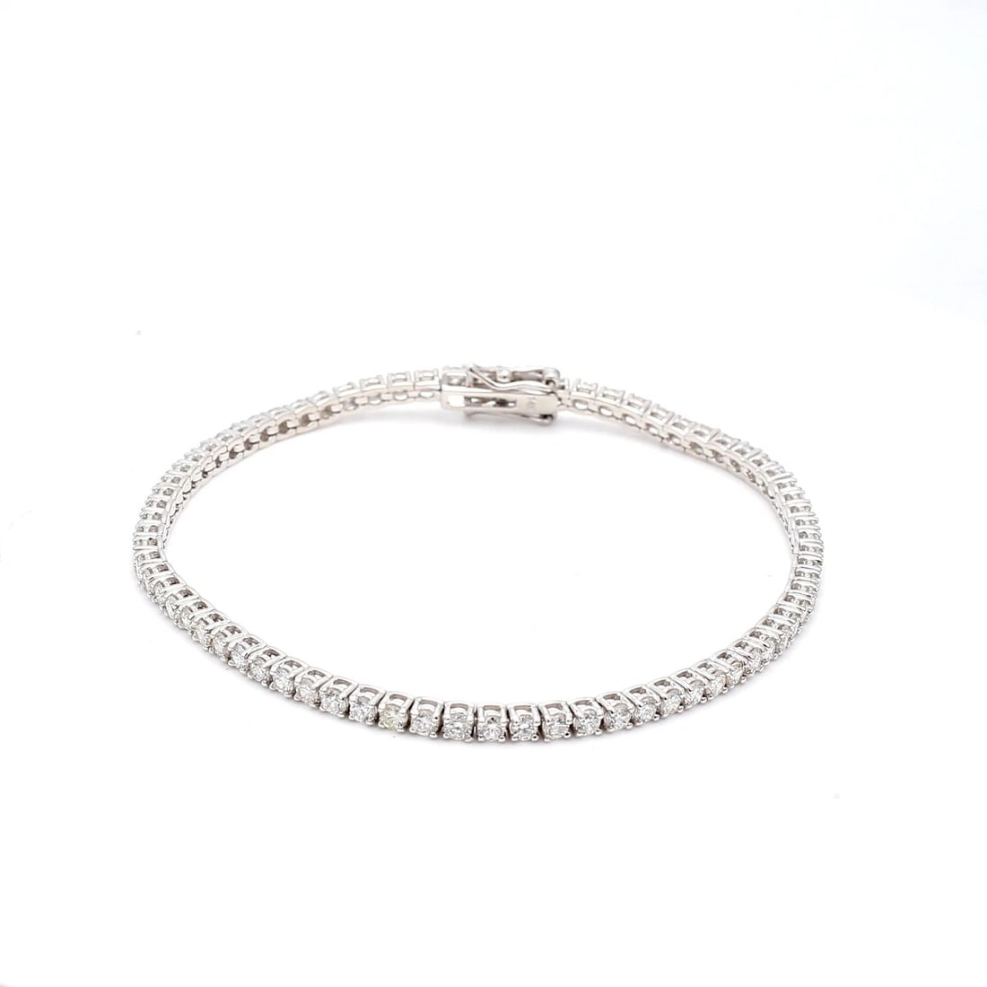 3.01 CARAT ROUND BRILLIANT F VS1 DIAMOND 14K WG TENNIS BRACELET (1 of 2)