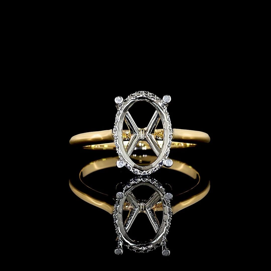 LAB-GROWN 3.13 CARAT OVAL E-VS1 DIAMOND 18K YELLOW GOLD HIDDEN HALO RING (1 of 2)