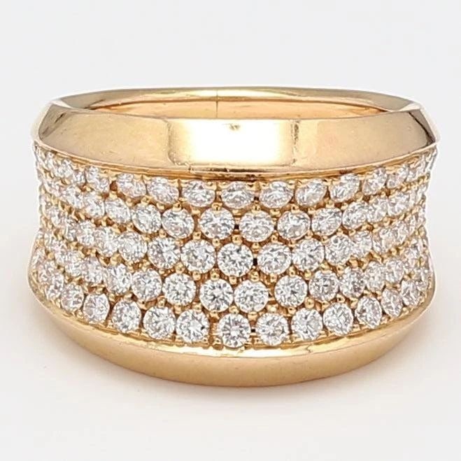 2.50 CARAT ROUND BRILLIANT F VS1 DIAMOND 18 KARAT YELLOW GOLD BAND RING (1 of 2)