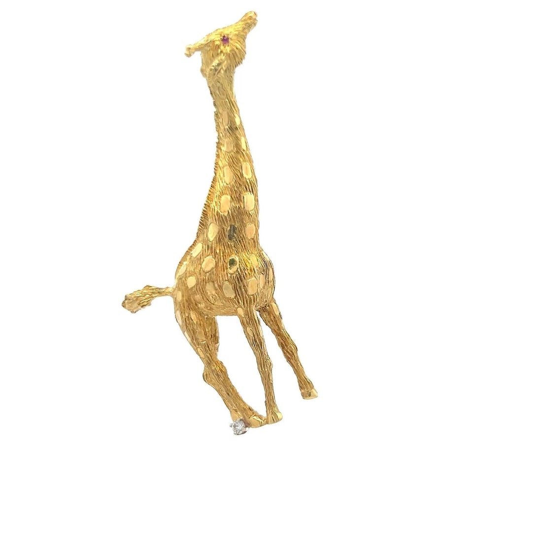 0.05 CARAT ROUND BRILLIANT H SI DIAMOND 18 KARAT YELLOW GOLD PIN BROOCH (1 of 2)