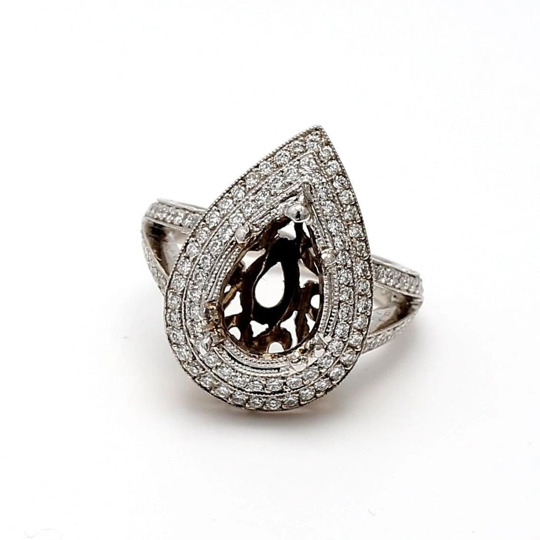 0.32 CARAT ROUND BRILLIANT H SI1 DIAMOND PLATINUM SEMI MOUNT RING (1 of 2)