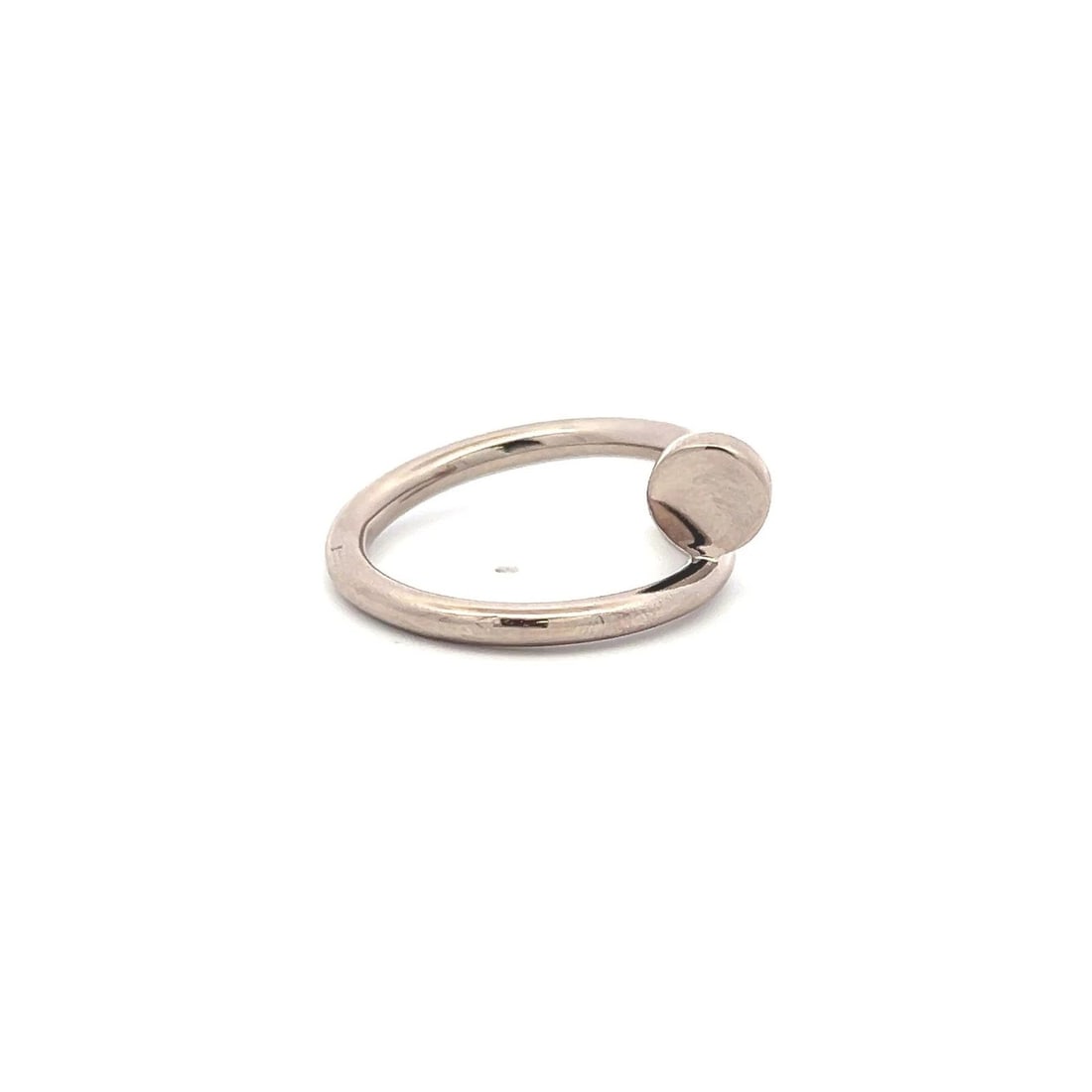 CARTIER 18 KARAT WHITE GOLD JUSTE UN CLOU RING SIZE 8 WITH BOX AND PAPER: CARTIER 18 KARAT WHITE GOLD JUSTE UN CLOU RING SIZE 8 WITH BOX AND PAPER PRODUCT DESCRIPTION Designer: CARTIER Title: Cartier 18 Karat White Gold Juste Un Clou Ring Style: Juste Un Clou Metal: 18 Kara