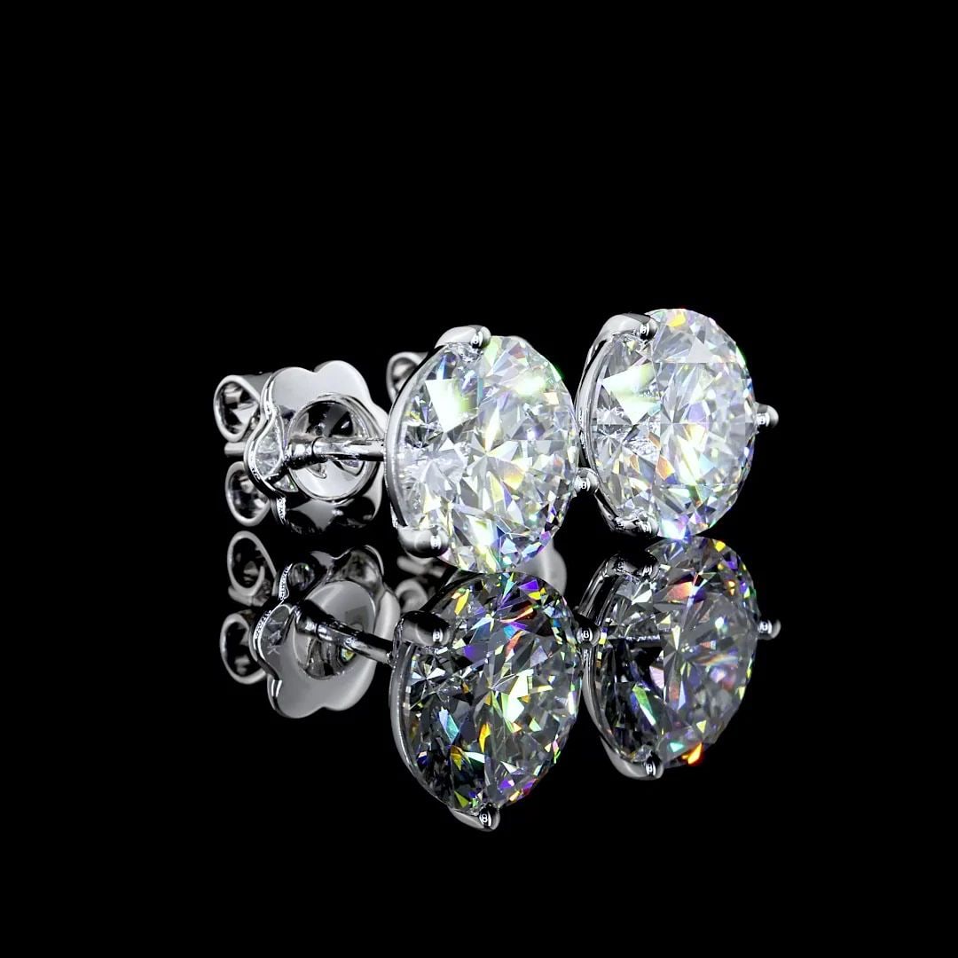 LAB-GROWN 3.34 CARAT HEART F-VS1 DIAMOND 14K YELLOW GOLD C HOOPS EARRINGS (1 of 2)