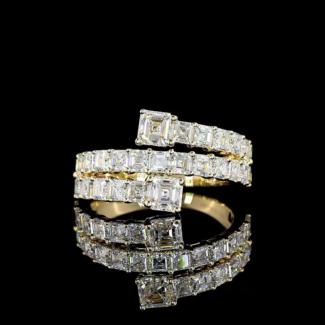 LAB-GROWN 2.68 CARAT ASSCHER E-VS DIAMOND 14K YELLOW GOLD SPECIAL ETERNITY BAND (1 of 2)