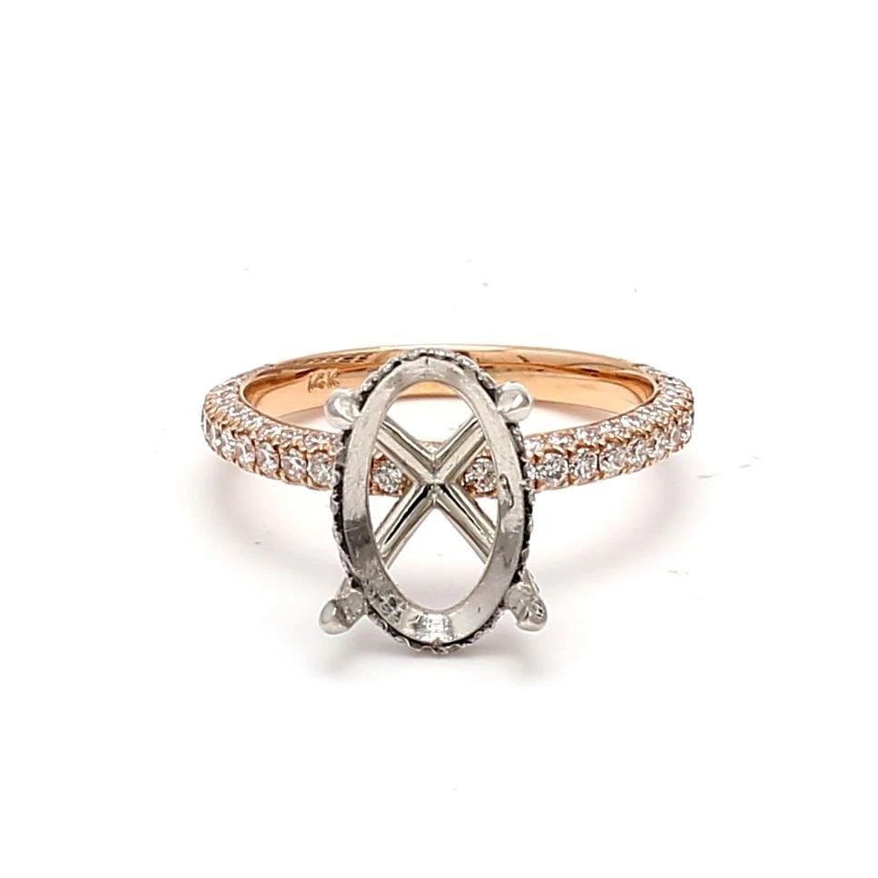 2.18 CARAT ROUND BRILLIANT H SI1 DIAMOND 14 KARAT ROSE GOLD SEMI MOUNT RING (1 of 2)