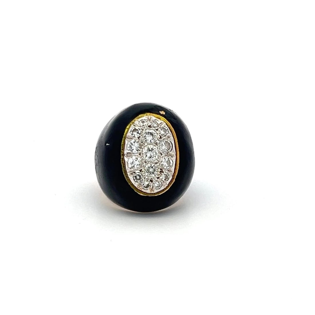 0.70 CARAT ROUND BRILLIANT I VS DIAMOND 18 KARAT YELLOW GOLD COCKTAIL RING (1 of 2)