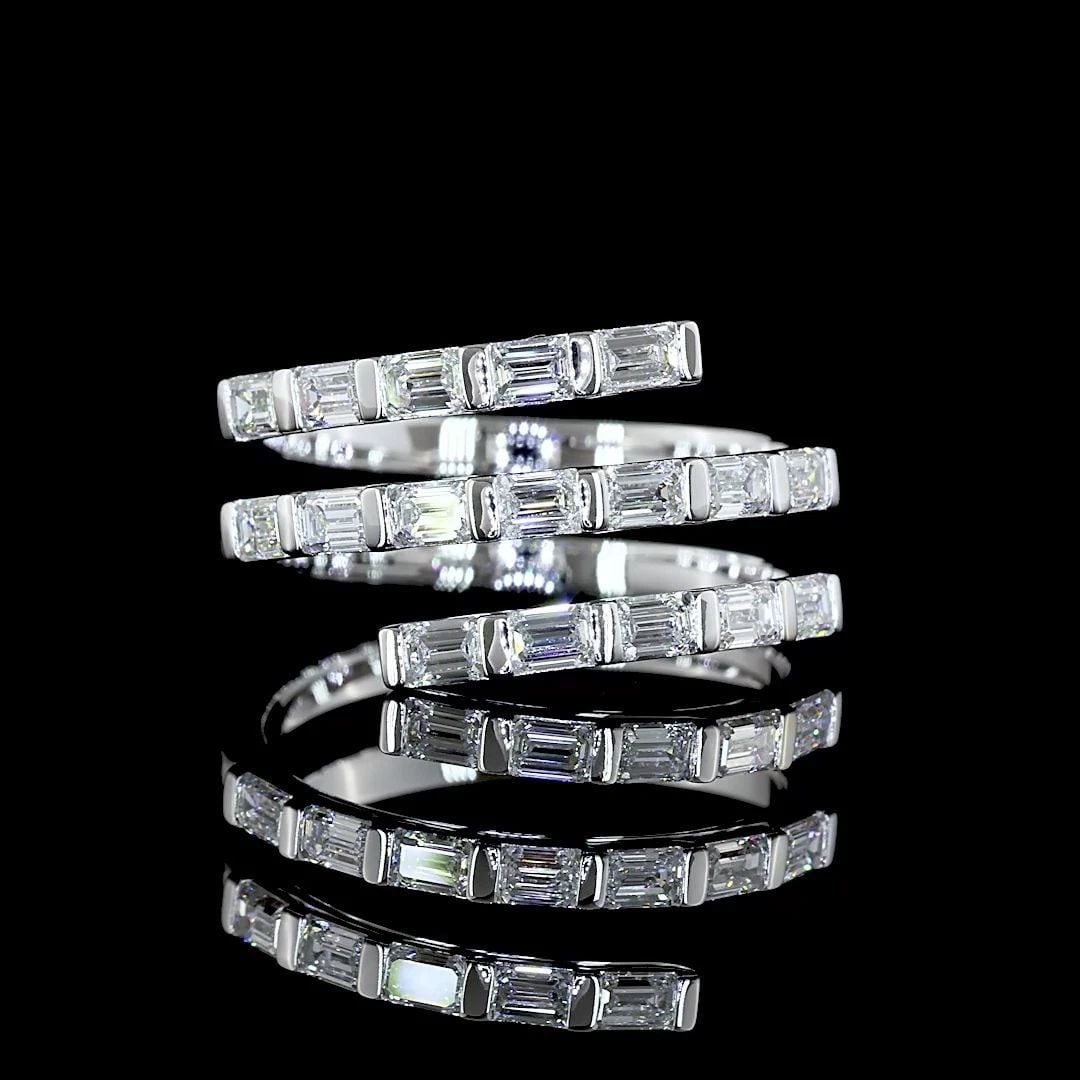 LAB-GROWN 1.02 CARAT EMERALD E-VS1 DIAMOND 14K WHITE GOLD SPECIAL RING (1 of 2)