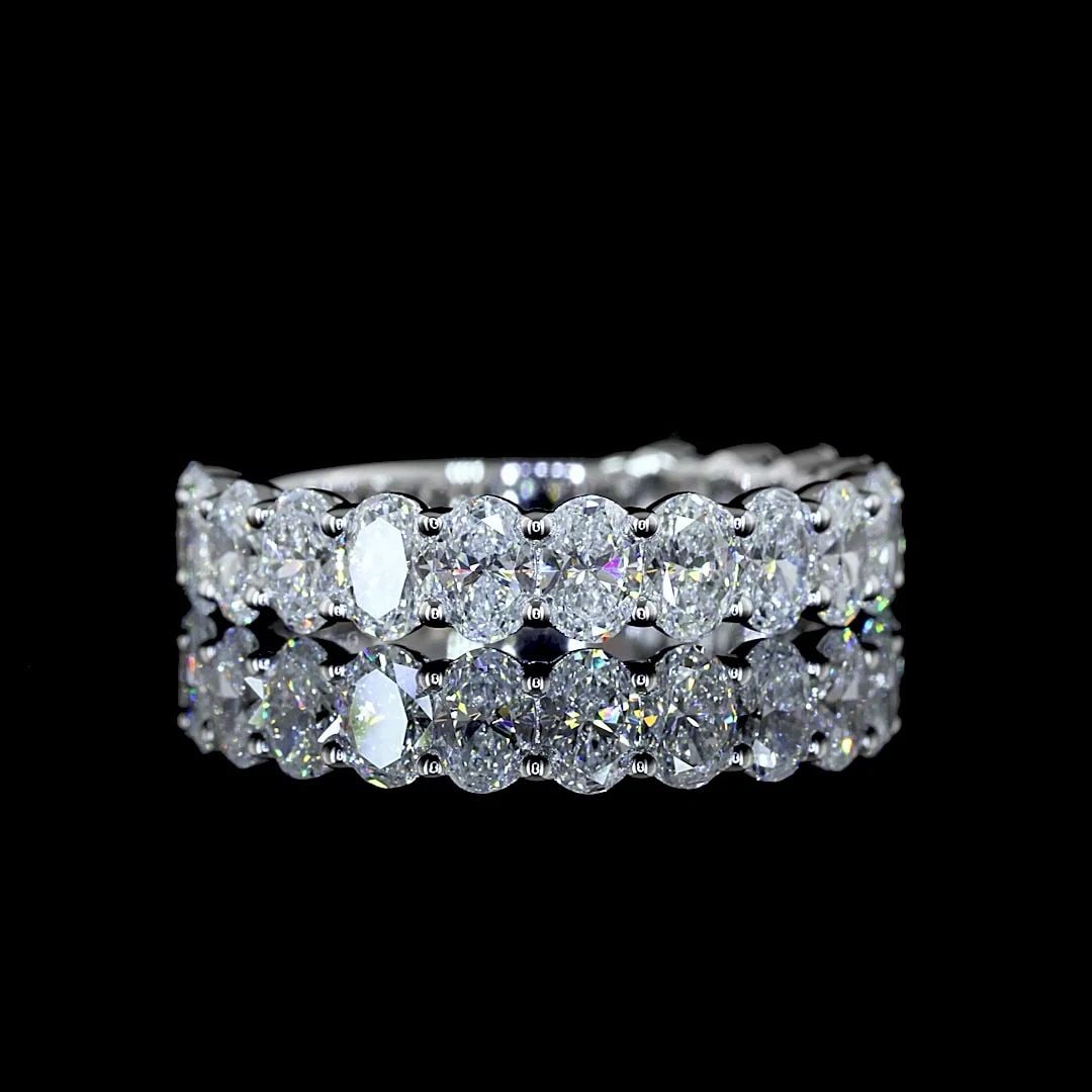 LAB-GROWN 2.15 CARAT OVAL E-VS DIAMOND 14K WHITE GOLD 3/4 BAND ETERNITY BAND (1 of 2)