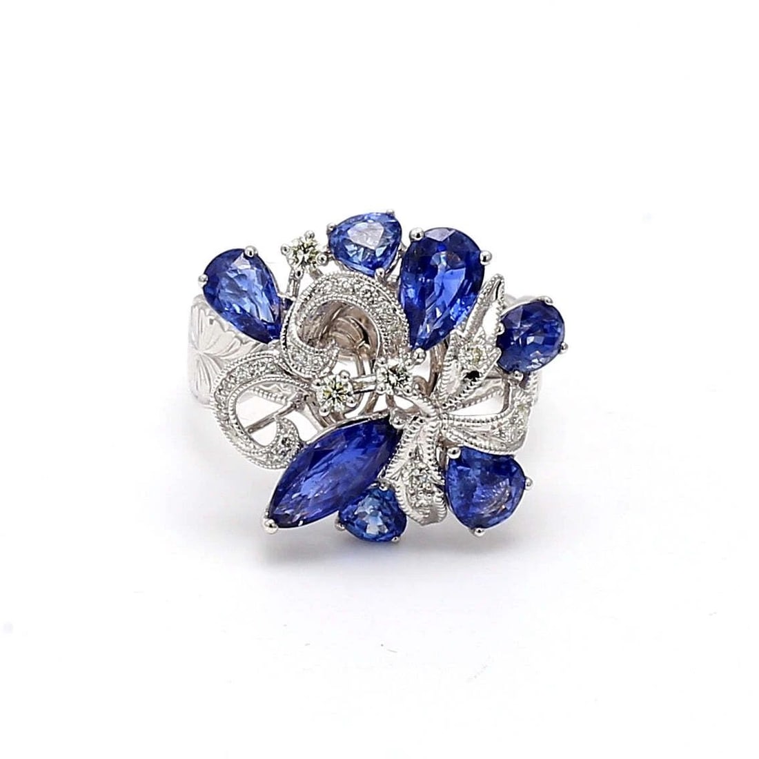 0.21 CARAT ROUND BRILLIANT DIAMOND 18K WHITE GOLD COCKTAIL RING (1 of 2)