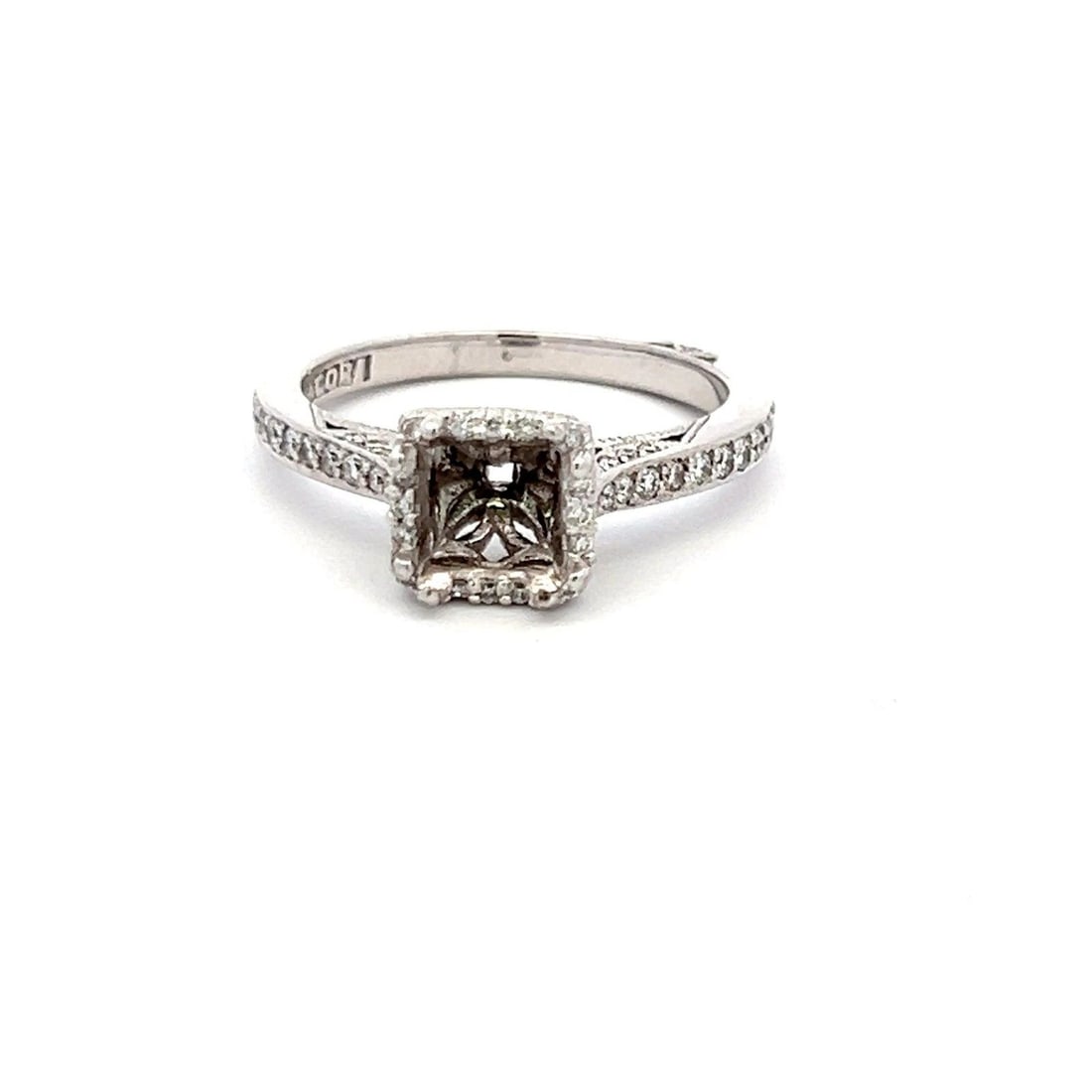 TACORI 1.00 CARAT CZ 0.30 CARAT ROUND BRILLIANT DIAMOND 18K WG SEMI MOUNT RING (1 of 2)