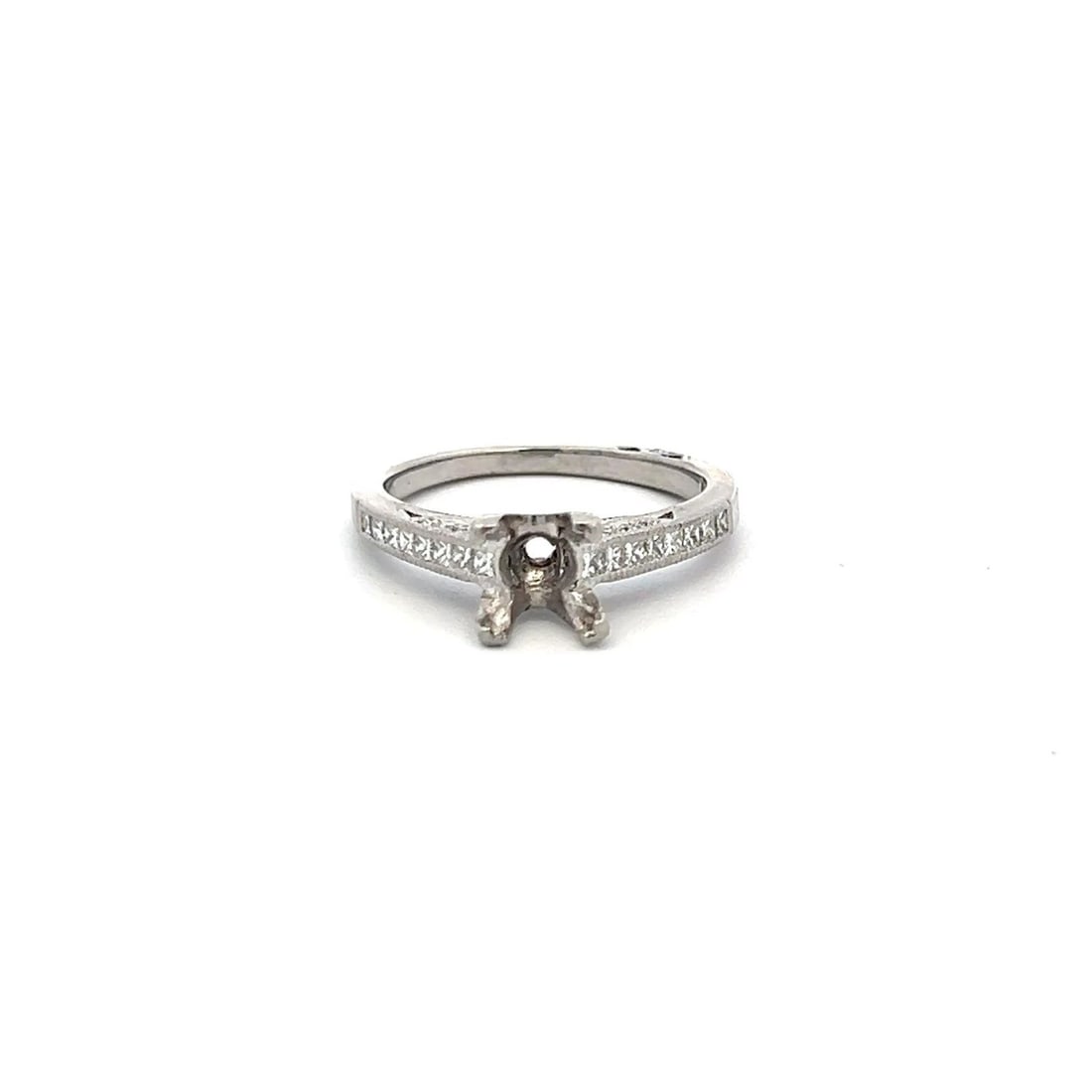 TACORI 0.24 CARAT PRINCESS AND ROUND DIAMOND PLATINUM SEMI MOUNT RING (1 of 2)