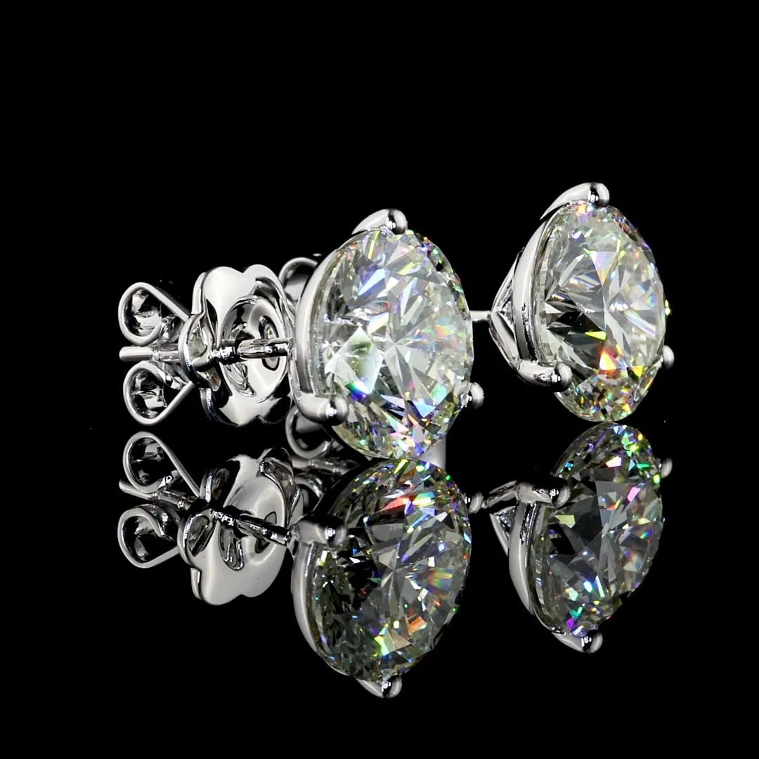 LAB-GROWN 6.05 CARAT ROUND K-VS1 DIAMOND 14K WHITE GOLD MARTINI EARRINGS: LAB-GROWN 6.05 CARAT ROUND K-VS1 DIAMOND 14K WHITE GOLD MARTINI EARRINGS Title: High-quality Brand-New Echo Friendly Elegant Lab-Grown 6.05 Carat Round K-VS1 Diamond 14K White Gold Martini Earrings Vi