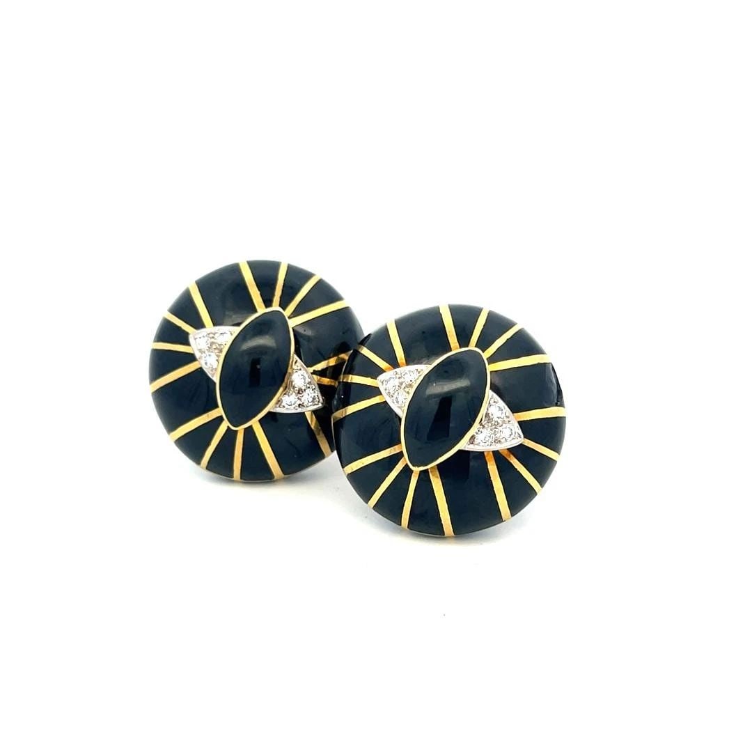 0.30 CARAT ROUND BRILLIANT H SI1 DIAMOND 18 KARAT YELLOW GOLD CLIP ON EARRINGS (1 of 2)