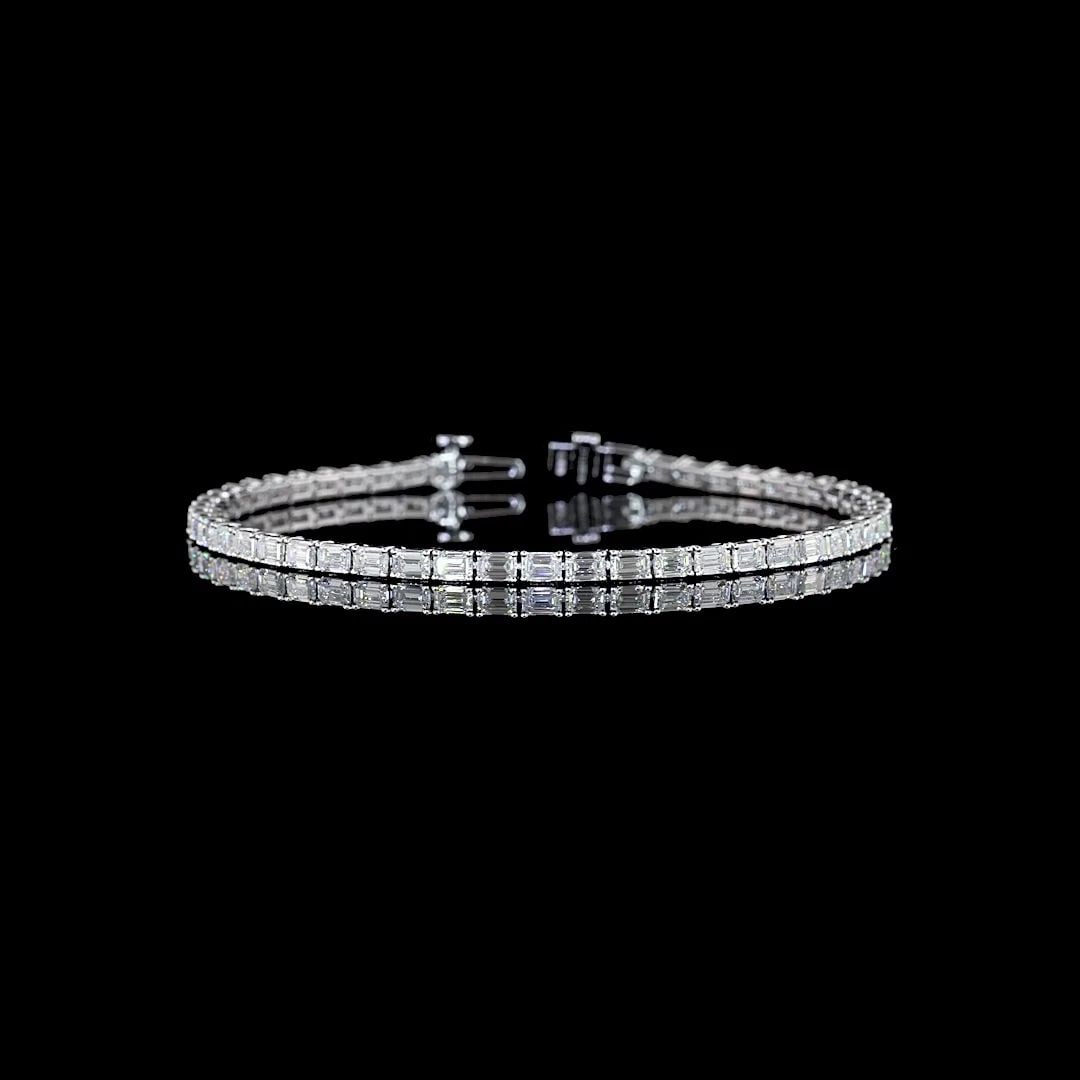 LAB-GROWN 4.9 CARAT EMERALD E-VS2 DIAMOND 14K WHITE GOLD TENNIS BRACELET: LAB-GROWN 4.9 CARAT EMERALD E-VS2 DIAMOND 14K WHITE GOLD TENNIS BRACELET Title: High-quality Brand-New Echo Friendly Elegant Lab-Grown 4.9 Carat Emerald E-VS2 Diamond 14K White Gold Tennis Bracelet Vi