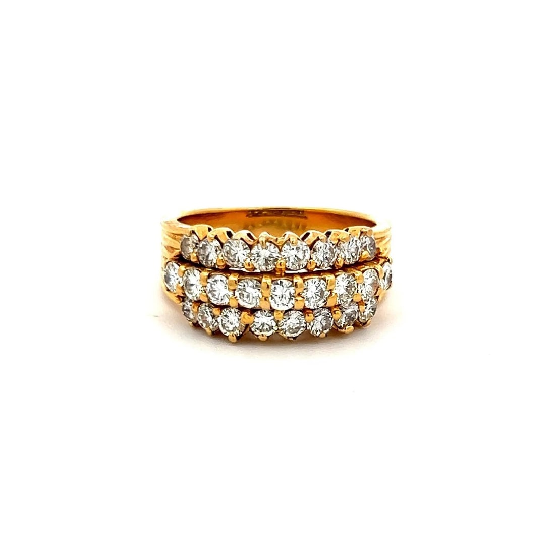 HAMMERMAN BROTH 2.00 CARAT ROUND DIAMOND 18 KARAT YELLOW GOLD BAND RING (1 of 2)