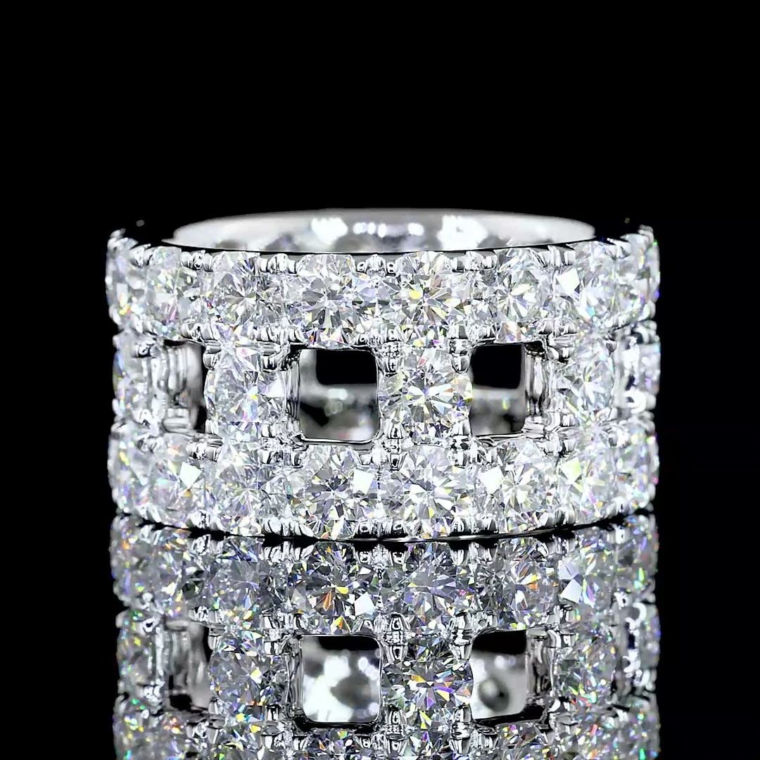 LAB-GROWN 7.28 CARAT ROUND E-VS DIAMOND 14K WHITE GOLD ETERNITY BAND ETERNITY BA: LAB-GROWN 7.28 CARAT ROUND E-VS DIAMOND 14K WHITE GOLD ETERNITY BAND ETERNITY BA Title: High-quality Brand-New Echo Friendly Elegant Lab-Grown 7.28 Carat Round E-VS Diamond 14K White Gold Eternity Ban