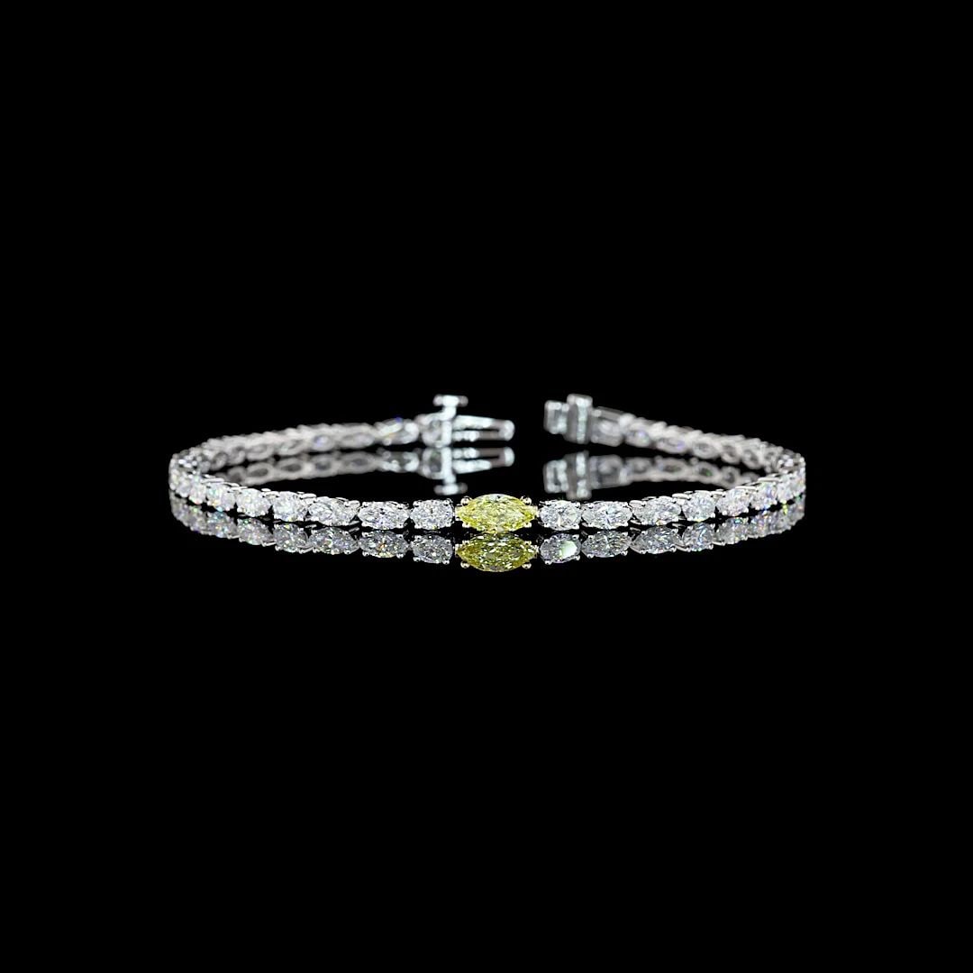 LAB-GROWN 4.4 CARAT MIX E-VS DIAMOND 14K TWO TONE TENNIS BRACELET (1 of 2)