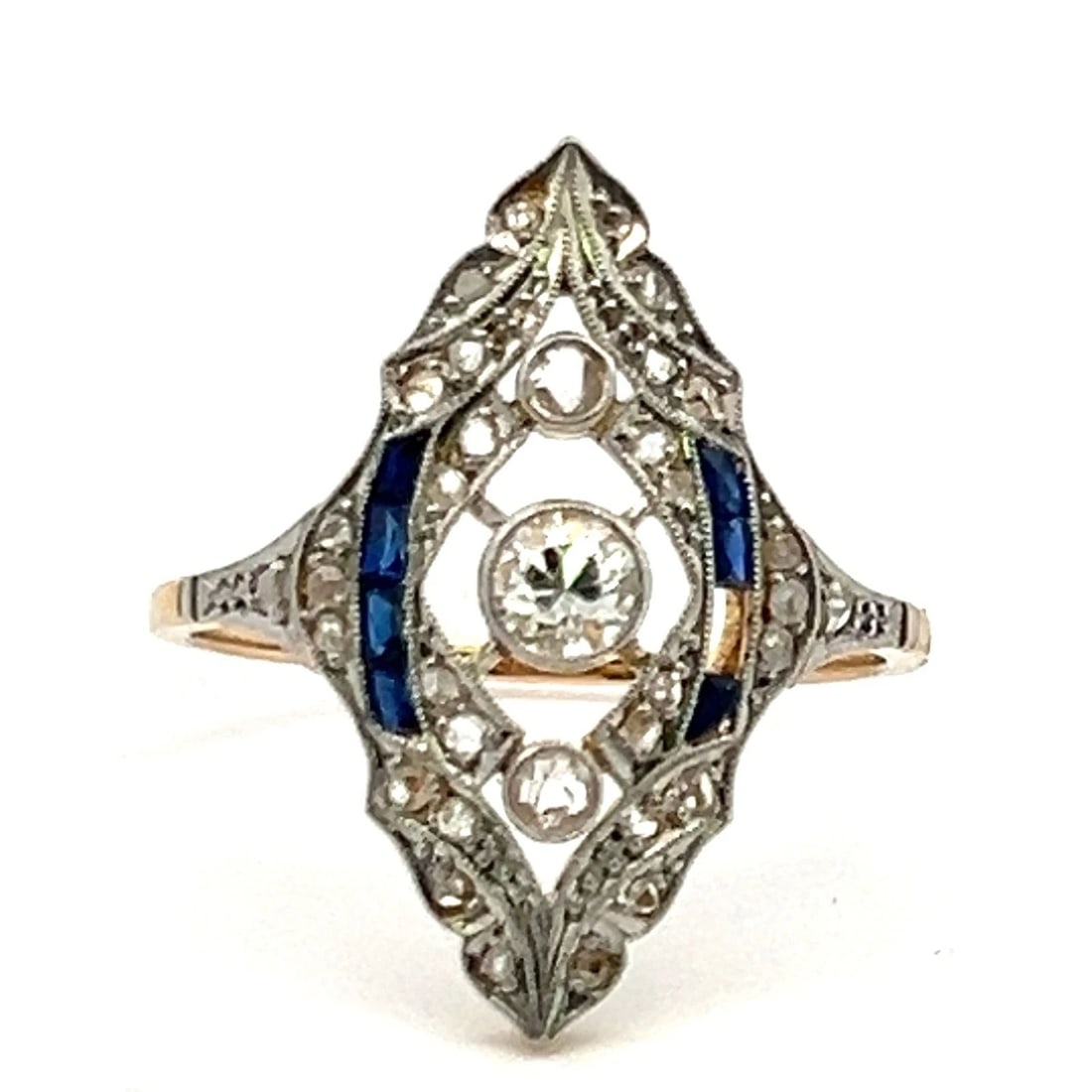 0.35 CARAT OLD EUROPEAN CUT DIAMOND 14K YELLOW GOLD ART DECO RING (1 of 2)