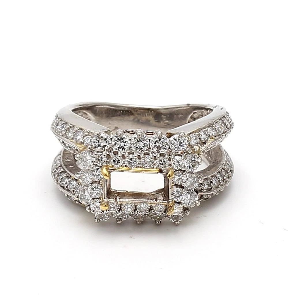 VINTAGE 1.56 CARAT H-VS1 DIAMOND PLATINUM WEDDING RING (1 of 2)