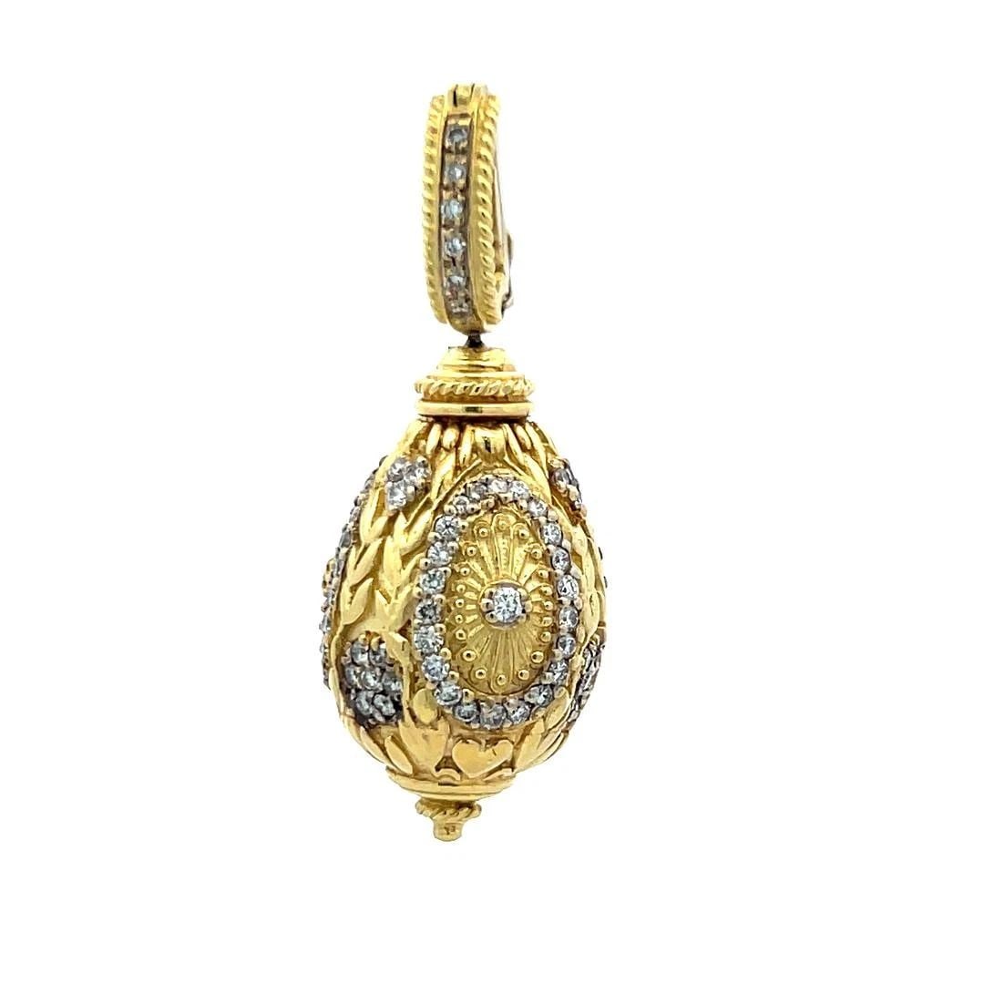 JUDITE RIPKA 1.05 CARAT ROUND BRILLIANT DIAMOND 18 KARAT YELLOW GOLD PENDANT (1 of 2)