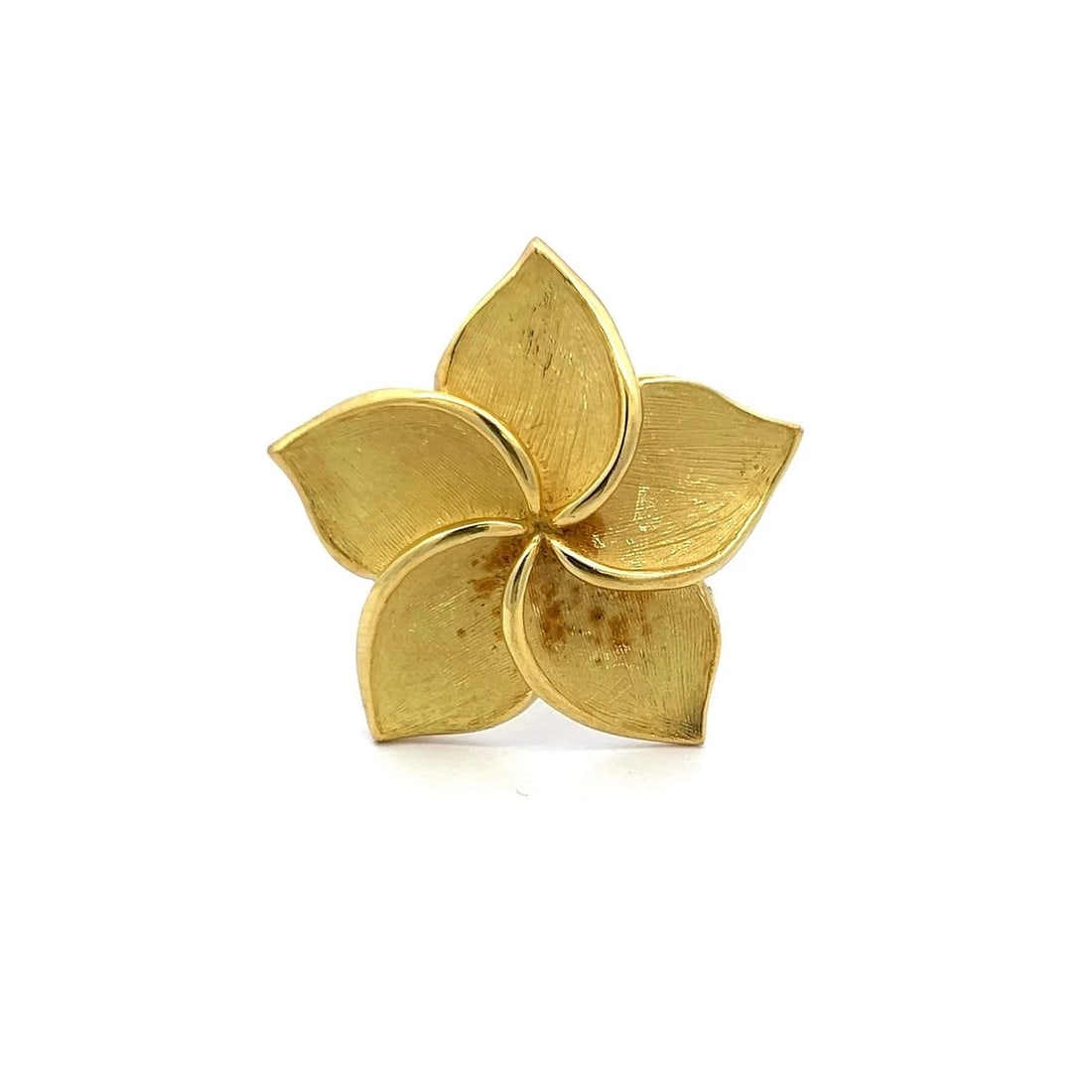 TIFFANY & CO. PLUMERIA 18K YELLOW GOLD VINTAGE FLORAL PIN BROOCH (1 of 2)