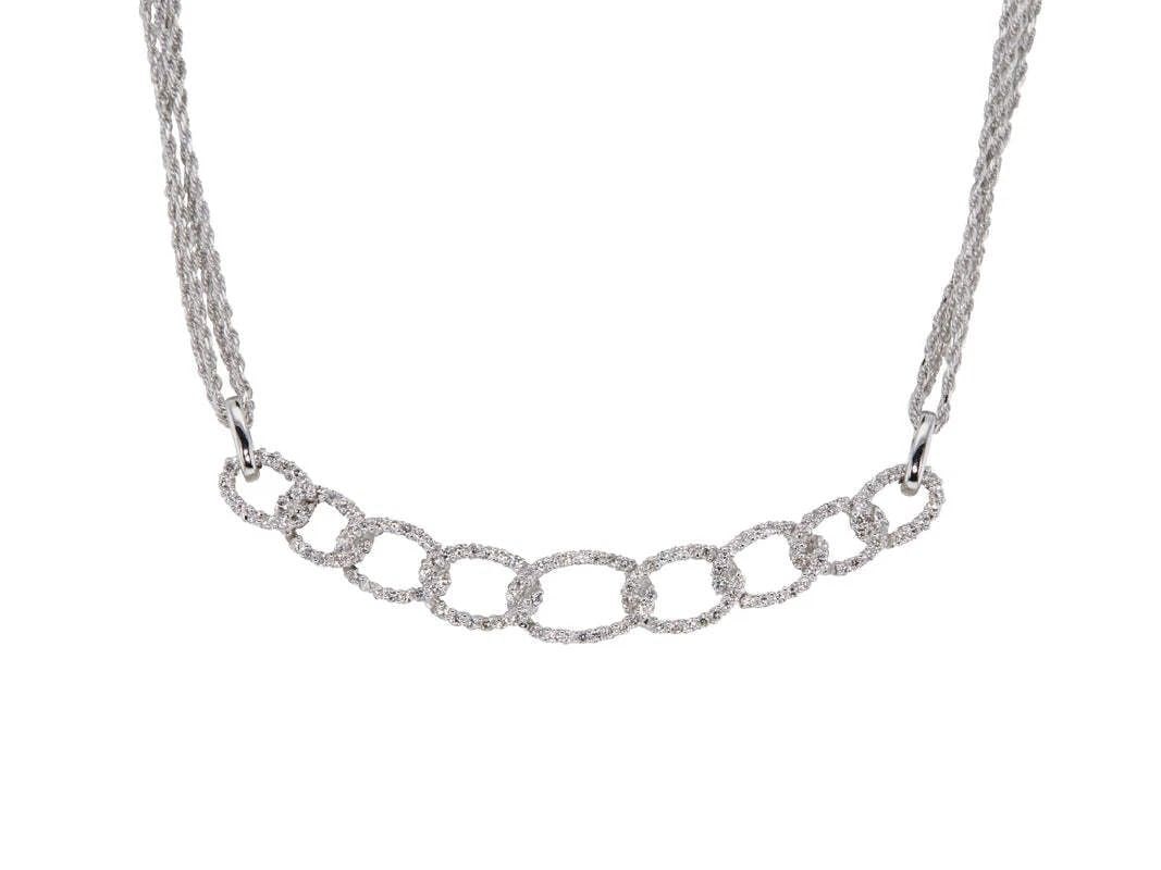 1.95 CARAT ROUND BRILLIANT G-SI1 DIAMOND 18K WHITE GOLD NECKLACE (1 of 2)