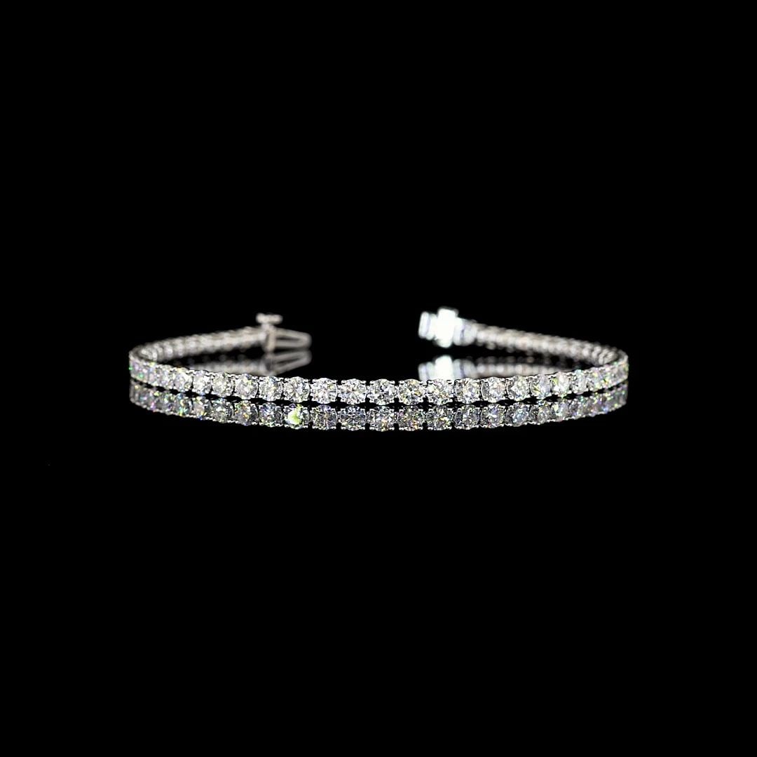 LAB-GROWN 5.23 CARAT ROUND E-VS DIAMOND 14K WHITE GOLD TENNIS BRACELET (1 of 2)