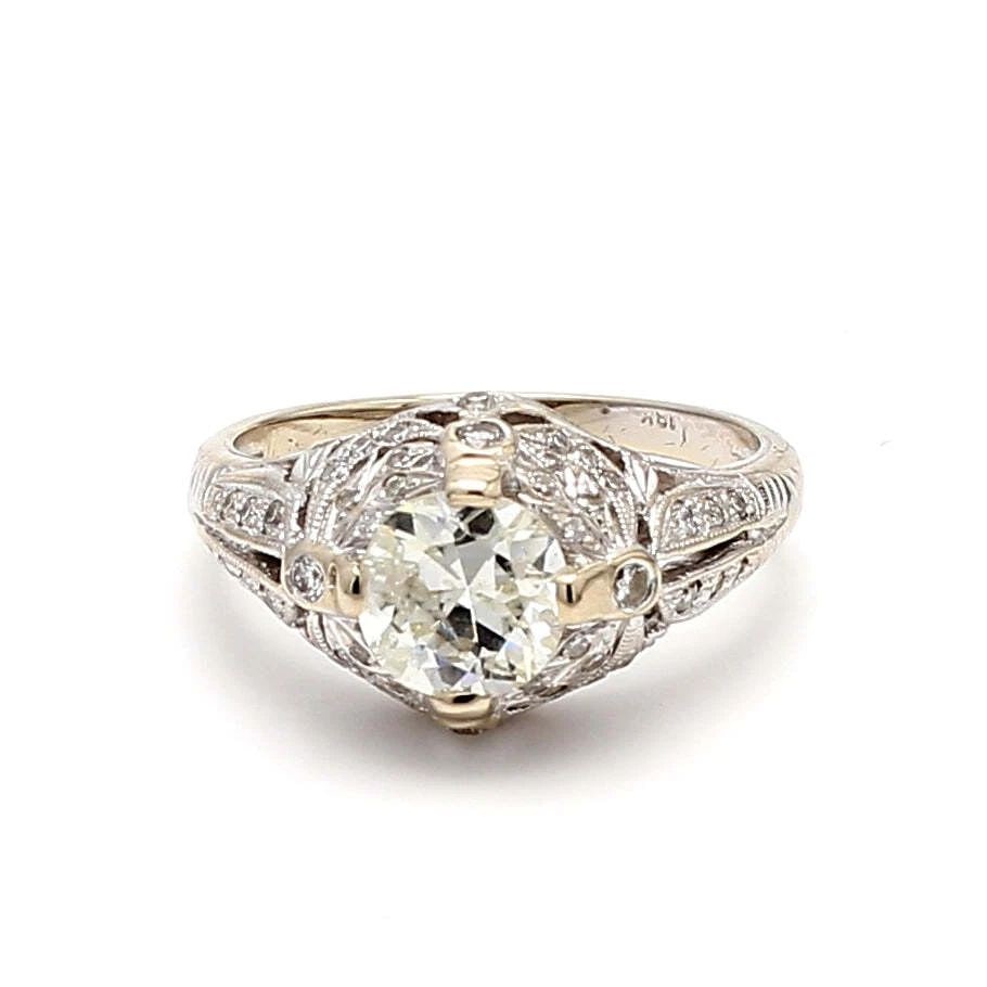 1.23 CARAT J-I1 DIAMOND 18K WHITE GOLD WEDDING RING ENGAGEMENT RING (1 of 2)