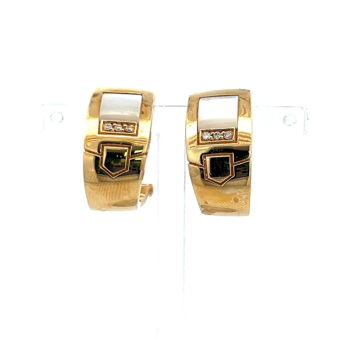 AUDEMARS PIGUET 0.07 CARAT ROUND DIAMOND 18 KARAT YELLOW GOLD CLIP ON EARRINGS (1 of 2)