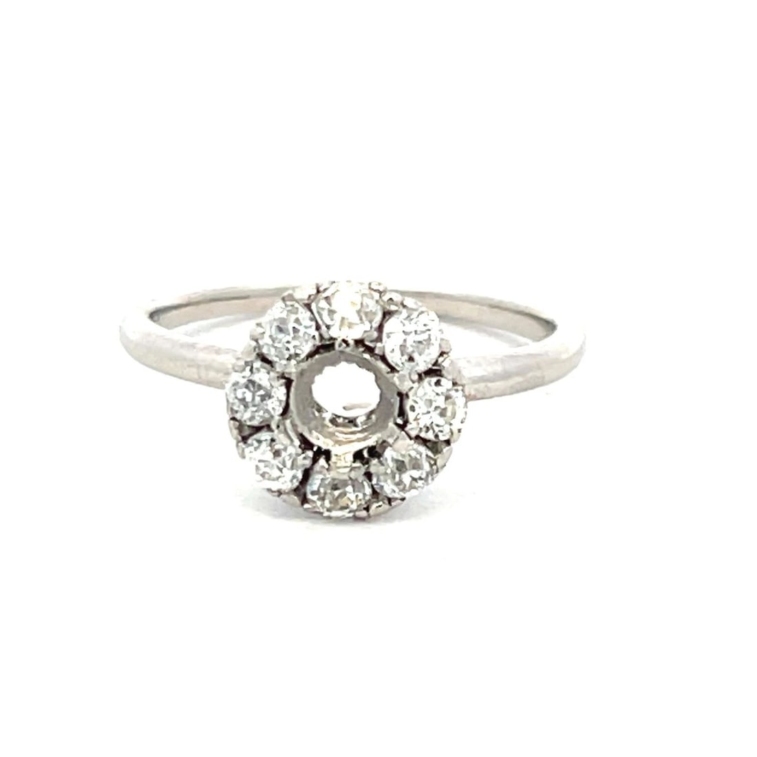 MAUBOUSSIN 0.59 CARAT ROUND BRILLIANT H VS2 DIAMOND PLATINUM SEMI MOUNT RING (1 of 2)