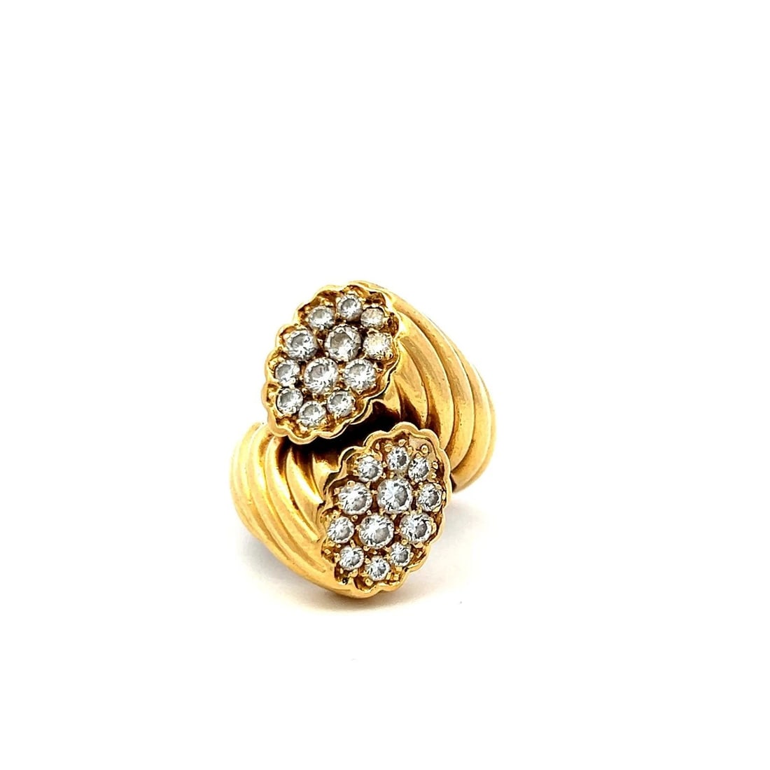 18K YELLOW GOLD COCKTAIL RING 0.96CT H VS DIAMOND VINTAGE ESTATE DESIGN (1 of 2)