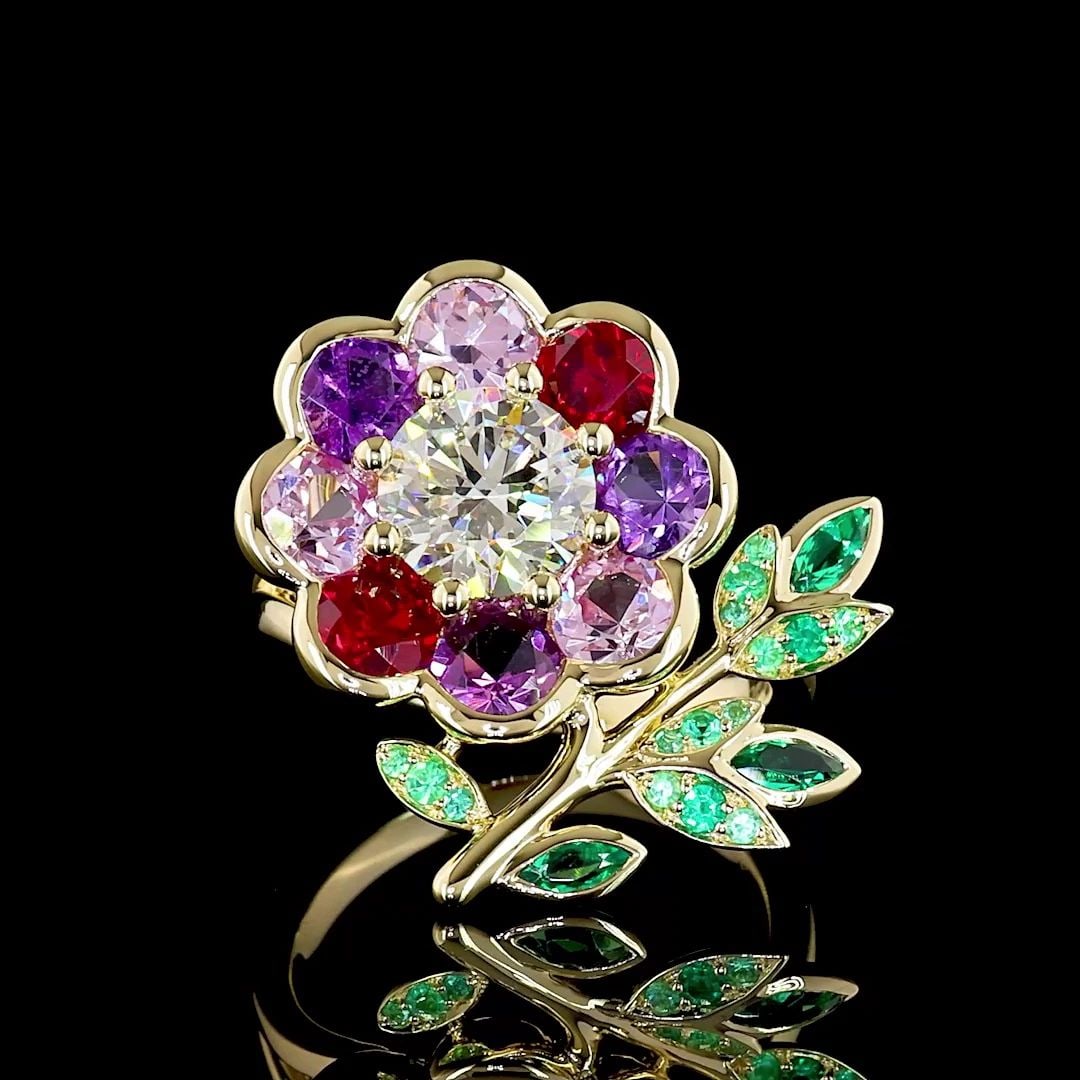 LAB-GROWN 1.51 CARAT ROUND RUBBY-VS2 DIAMOND 14K YELLOW GOLD SPECIAL RING: LAB-GROWN 1.51 CARAT ROUND RUBBY-VS2 DIAMOND 14K YELLOW GOLD SPECIAL RING Title: High-quality Brand-New Echo Friendly Elegant Lab-Grown 1.51 Carat Round Rubby-VS2 Diamond 14K Yellow Gold Special Ring