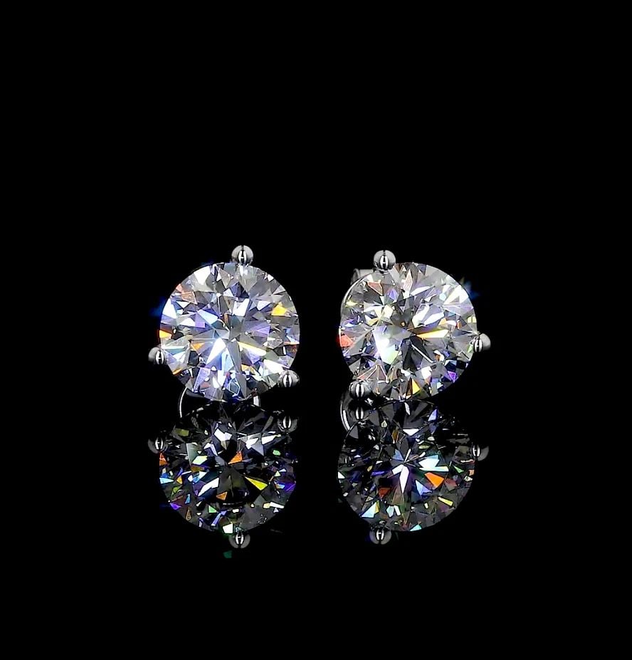 LAB-GROWN 4.99 CARAT ROUND J-VS1 DIAMOND 14K WHITE GOLD MARTINI EARRINGS (1 of 2)