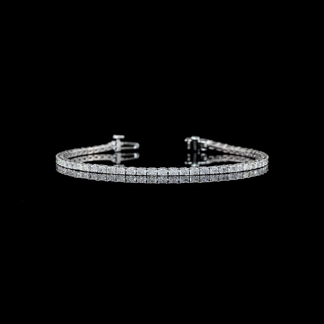 LAB-GROWN 2.99 CARAT RADIANT E-VS DIAMOND 14K WHITE GOLD TENNIS BRACELET: LAB-GROWN 2.99 CARAT RADIANT E-VS DIAMOND 14K WHITE GOLD TENNIS BRACELET Title: High-quality Brand-New Echo Friendly Elegant Lab-Grown 2.99 Carat Radiant E-VS Diamond 14K White Gold Tennis Bracelet Vi