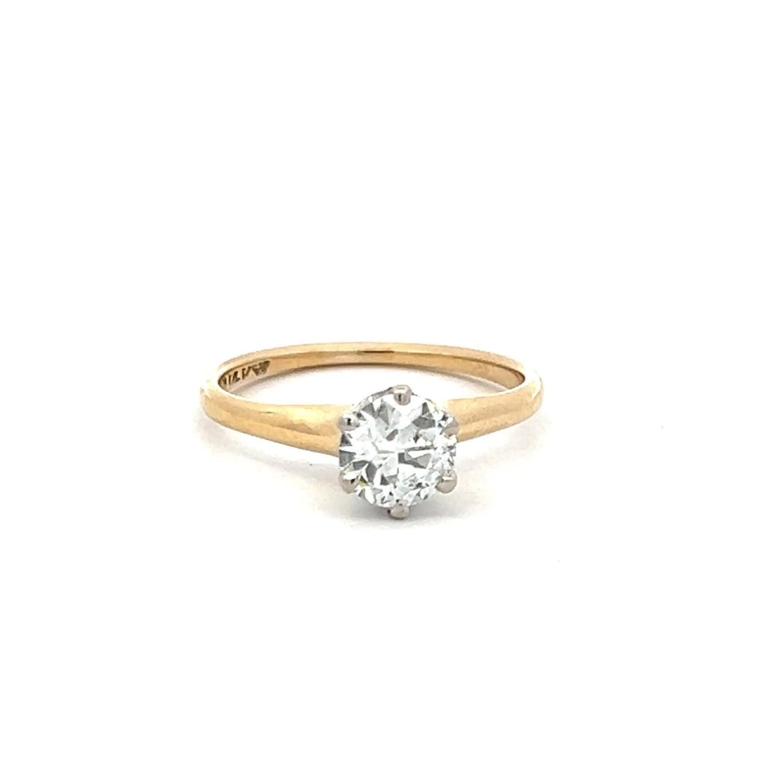 0.71 CARAT CIRCULAR BRILLIANT CUT DIAMOND 14 KARAT YELLOW GOLD ENGAGEMENT RING (1 of 2)