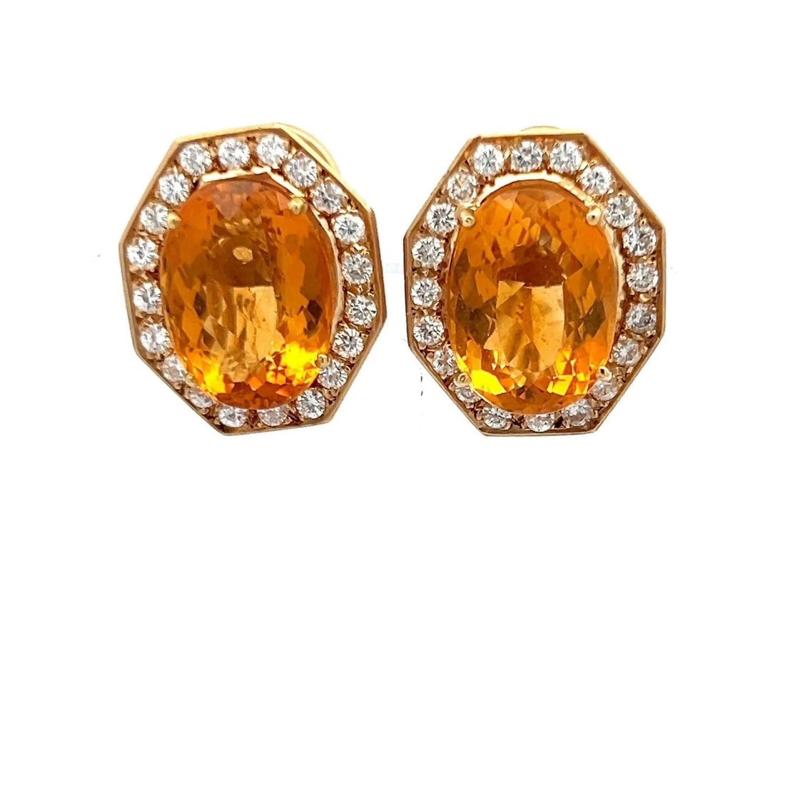 21.00 CARAT CITRINE 1.26 CARAT ROUND BRILLIANT DIAMOND 14K YG CLIP ON EARRINGS: 21.00 CARAT CITRINE 1.26 CARAT ROUND BRILLIANT DIAMOND 14K YG CLIP ON EARRINGS Title: 21.00 Carat Oval Shape Citrine 1.26 Carat Round Brilliant G VS2 Diamond 14 Karat Yellow Gold Clip On Earrings Styl