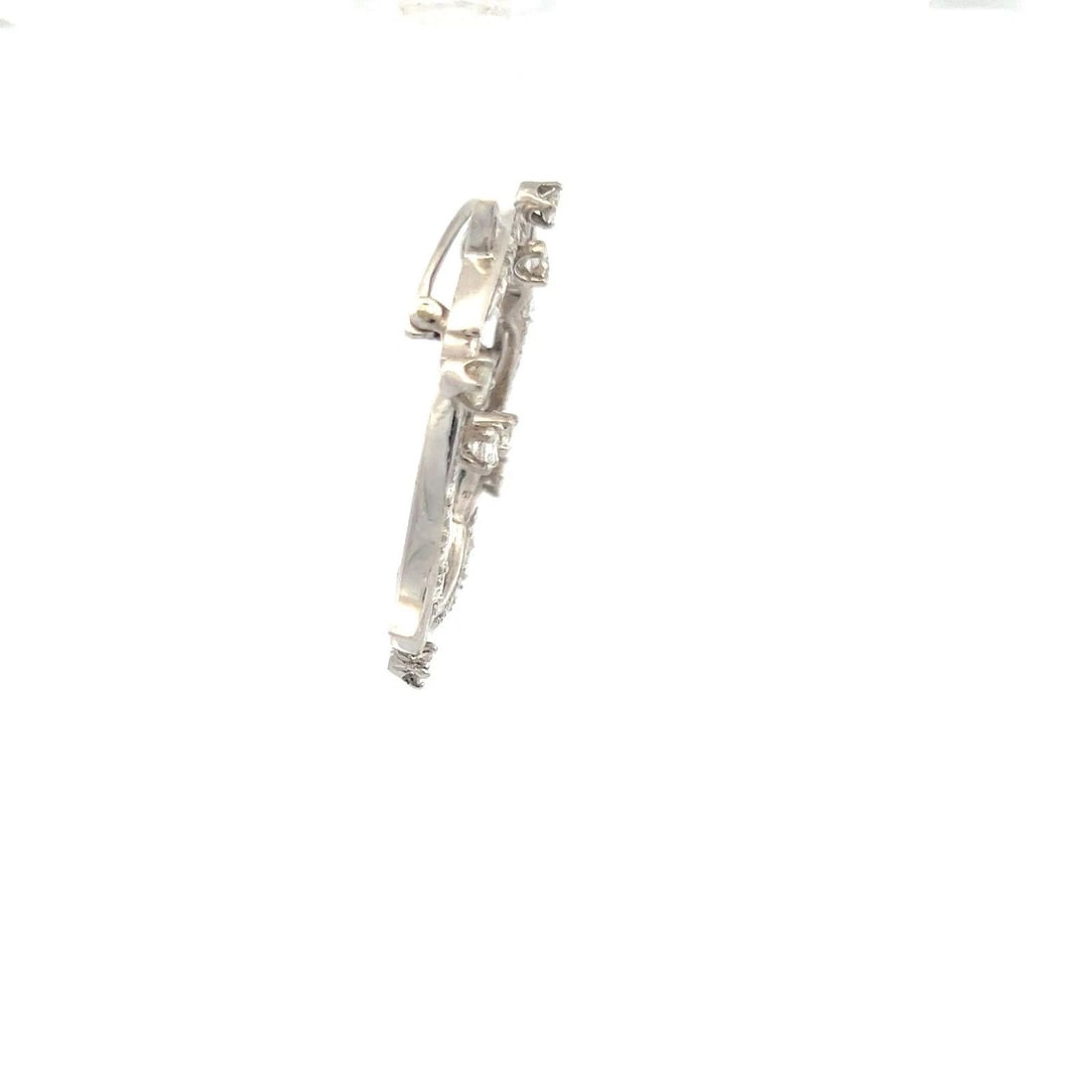 1.55 CARAT OLD EUROPEAN CUT H SI DIAMOND PLATINUM PIN BROOCH (1 of 2)