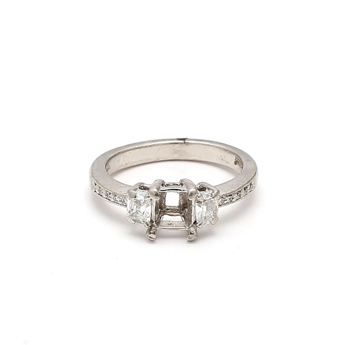 TACORI 0.63CT CUSHION & ROUND BRILLIANT G VS DIAMOND PLATINUM SEMI-MOUNT RING (1 of 2)