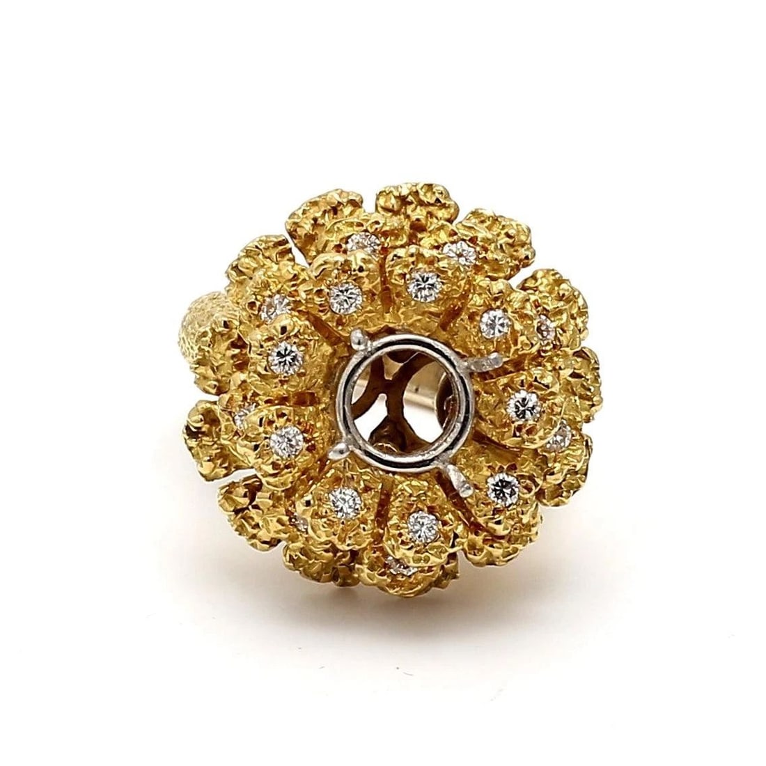 0.54 CARAT ROUND BRILLIANT H VS1 DIAMOND 18 KARAT YELLOW GOLD SEMI MOUNT RING (1 of 2)