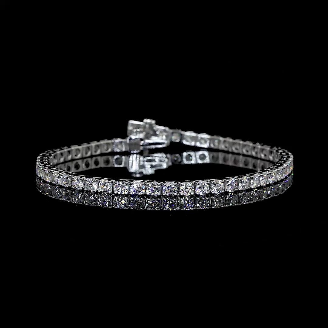 LAB-GROWN 3.18 CARAT ROUND F-VS2 DIAMOND 14K WHITE GOLD TENNIS BRACELET: LAB-GROWN 3.18 CARAT ROUND F-VS2 DIAMOND 14K WHITE GOLD TENNIS BRACELET Title: High-quality Brand-New Echo Friendly Elegant Lab-Grown 3.18 Carat Round F-VS2 Diamond 14K White Gold Tennis Bracelet Vide