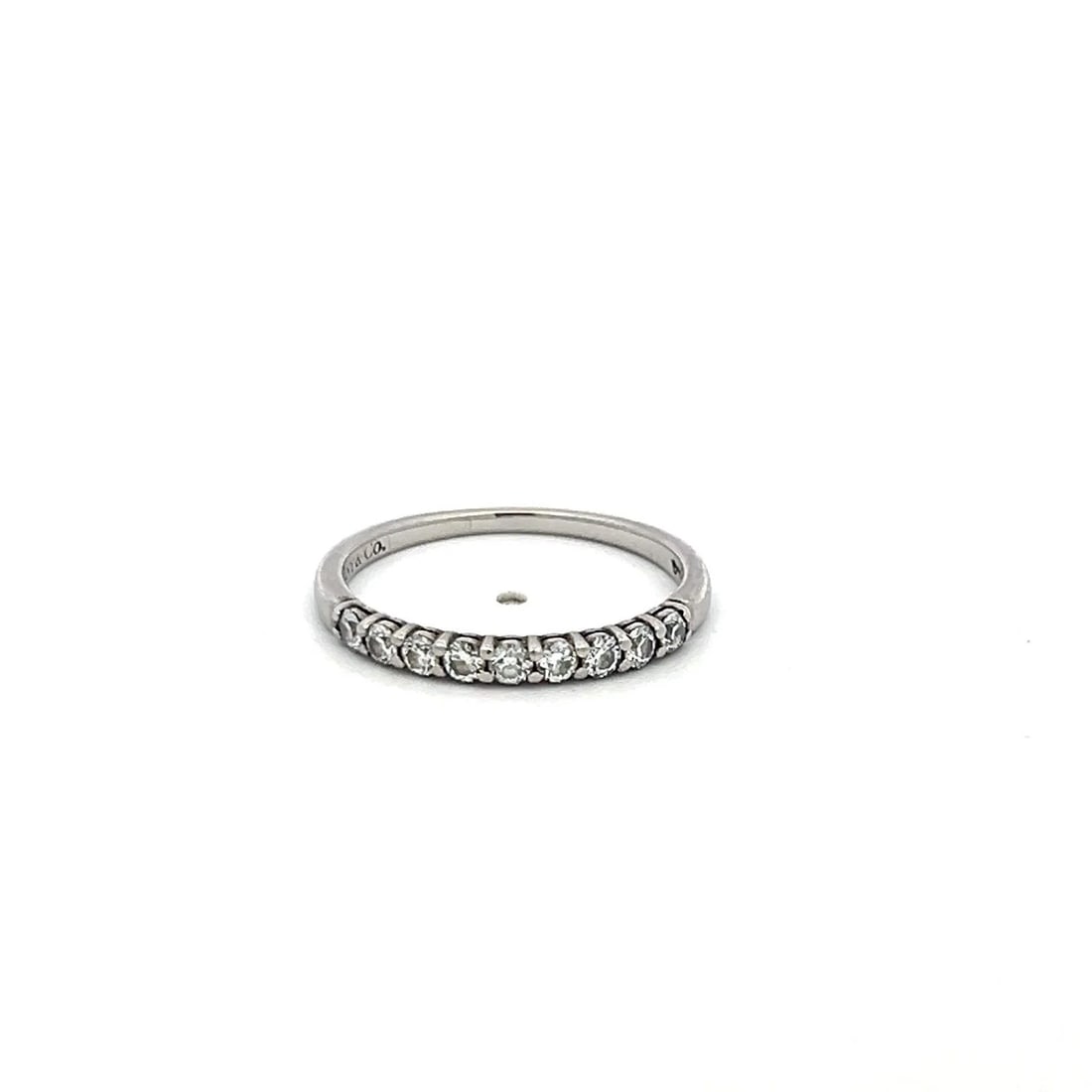 TIFFANY & CO 0.27 CARAT ROUND BRILLIANT F VS DIAMOND PLATINUM BAND RING (1 of 2)