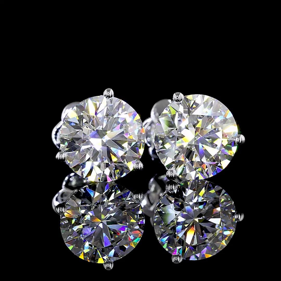 LAB-GROWN 4.19 CARAT ROUND G-VS1 DIAMOND 14K WHITE GOLD MARTINI EARRINGS: LAB-GROWN 4.19 CARAT ROUND G-VS1 DIAMOND 14K WHITE GOLD MARTINI EARRINGS Title: High-quality Brand-New Echo Friendly Elegant Lab-Grown 4.19 Carat Round G-VS1 Diamond 14K White Gold Martini Earrings Vi
