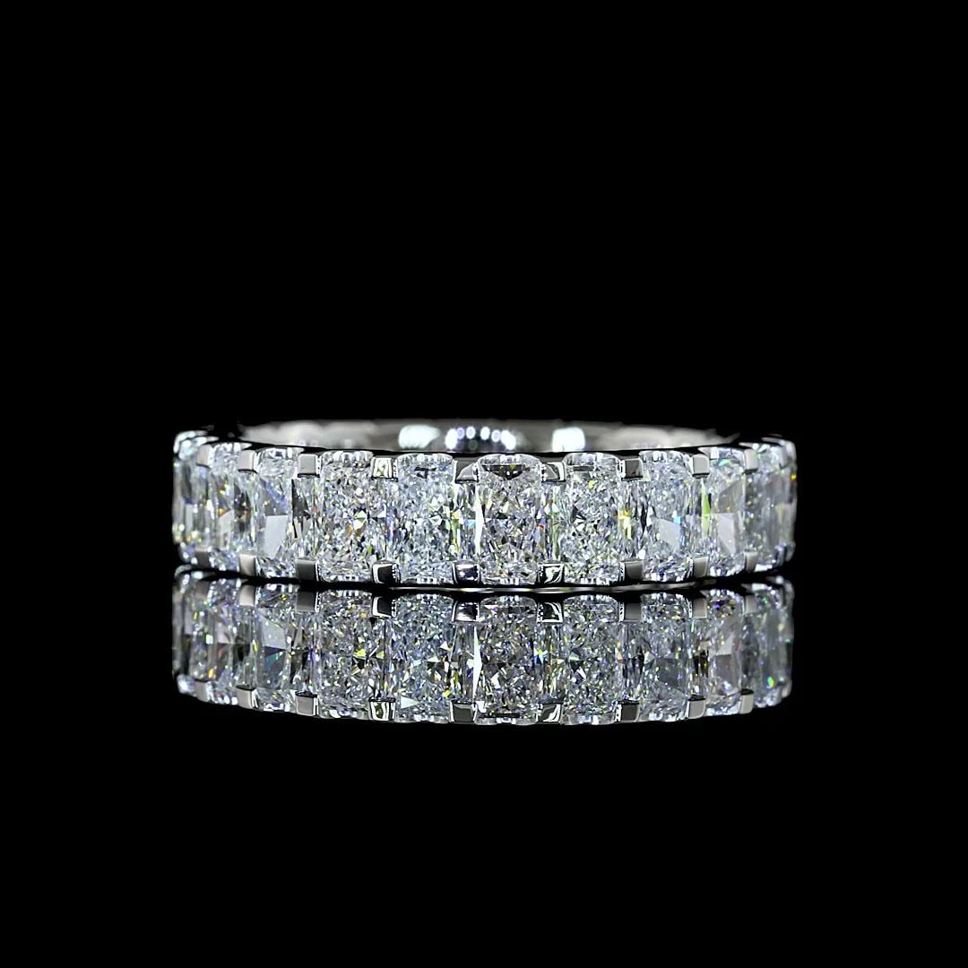 LAB-GROWN 3.6 CARAT RADIANT E-VS DIAMOND PLATINUM ETERNITY BAND ETERNITY BAND (1 of 2)
